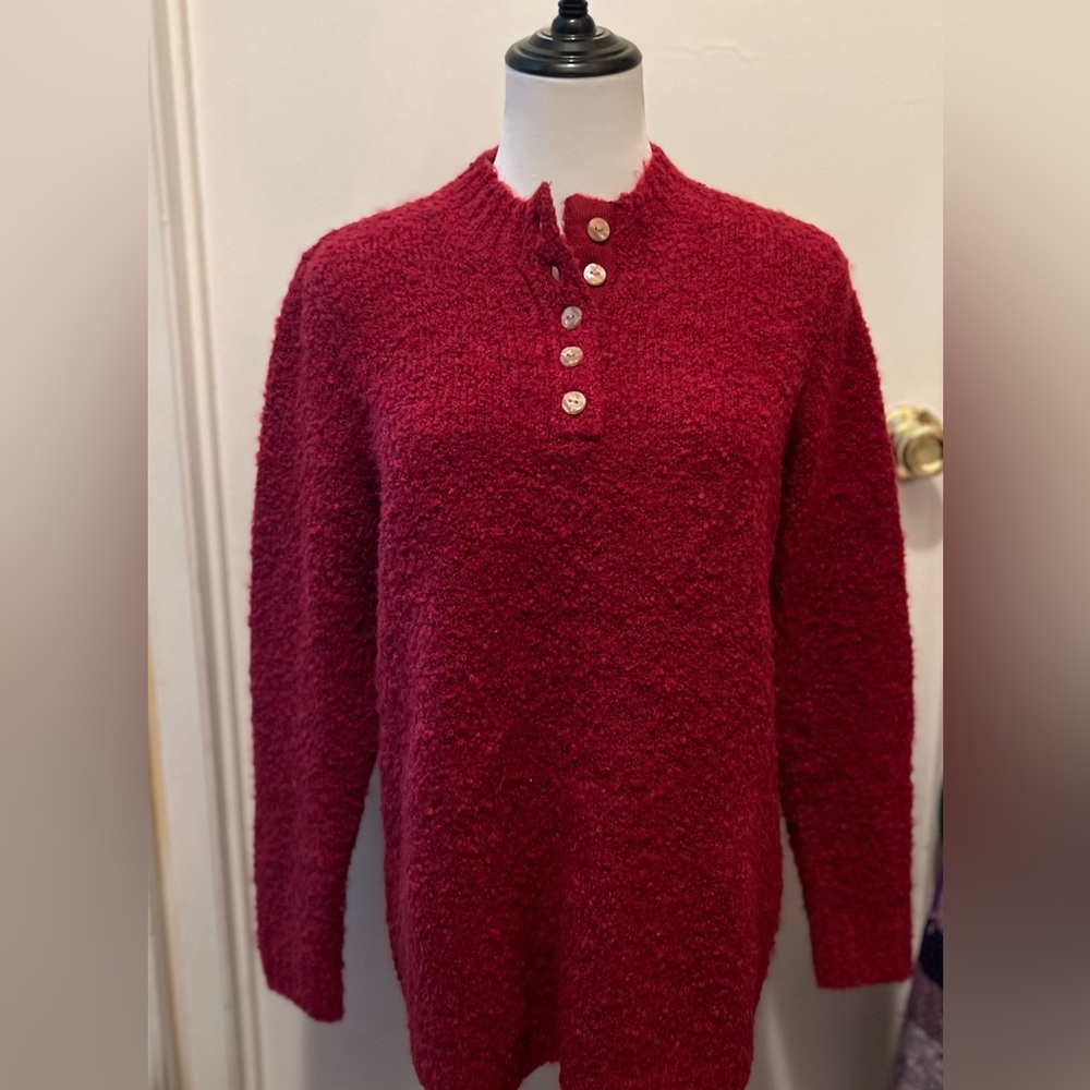 Appleseed's Petites Rich Red Knit Cardigan size PL